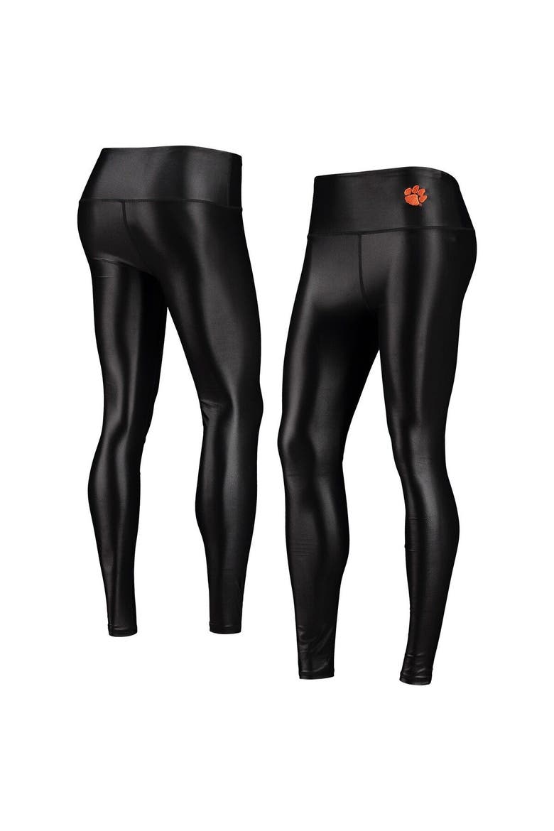 Women's ZooZatz Black Clemson Tigers Shine Liquid Leggings, Main, color, Black