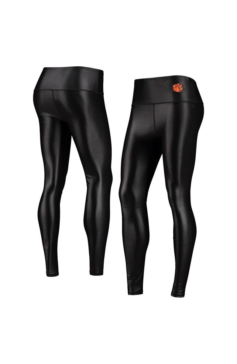ZOOZATZ Women's ZooZatz Black Clemson Tigers Shine Liquid Leggings, Main, color, 