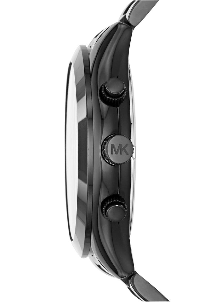 Michael Kors 'Slim Runway' Chronograph Bracelet Watch, 42mm (Nordstrom Exclusive), Alternate, color, BLACK