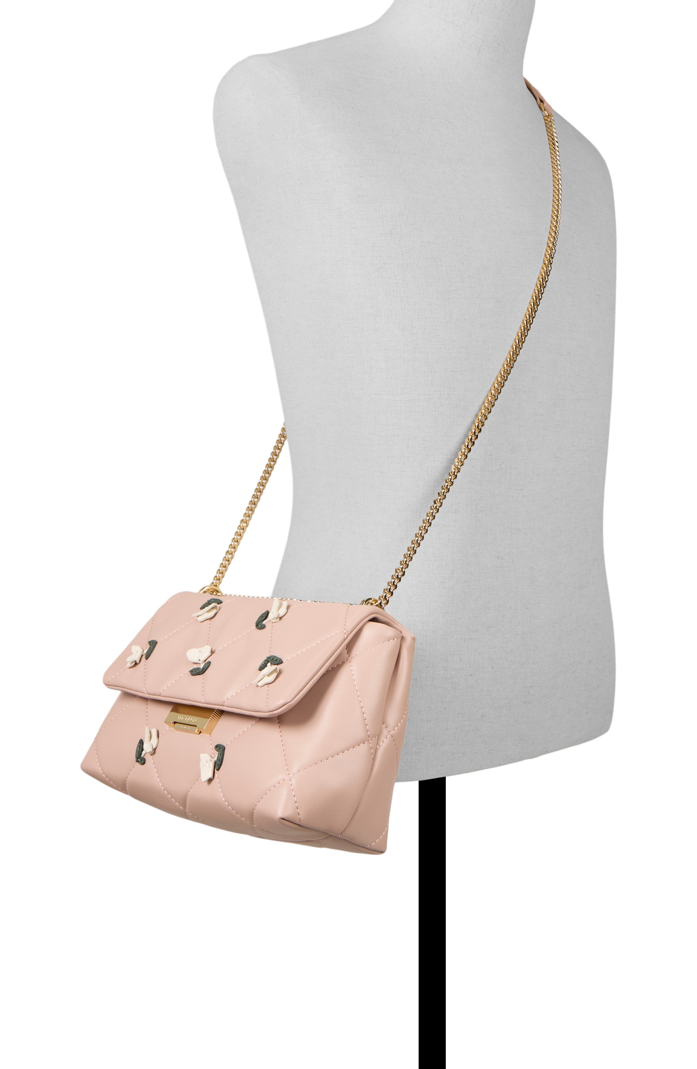 Ted Baker Lisa Marie Quilted Crossbody Bag, Alternate, color, Medium Pink
