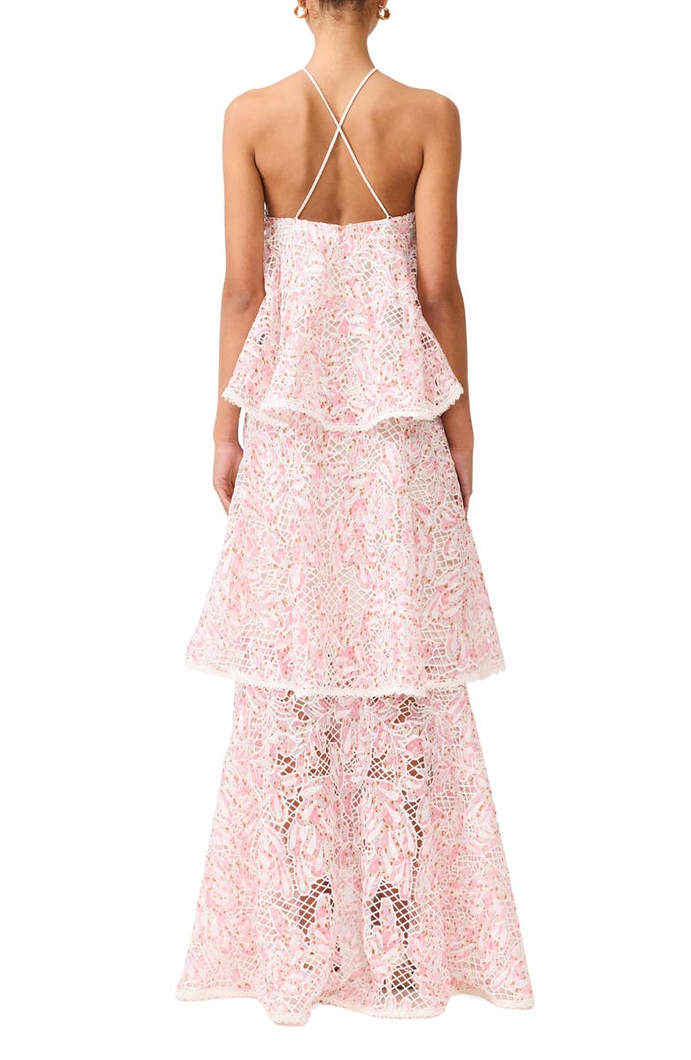 Elliatt Valencia Floral Tiered Gown, Alternate, color, Pink Multi