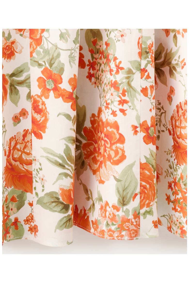 Floral Print Flared Midi Dress, Alternate, color, ORANGE