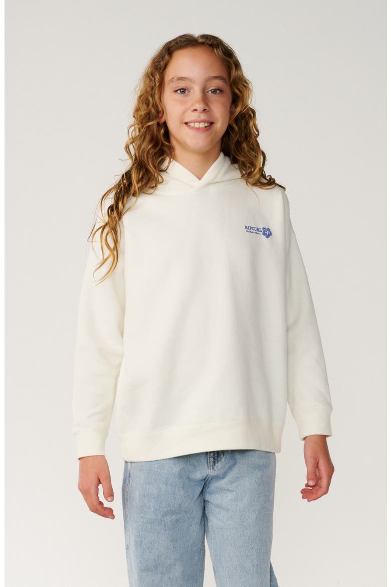Kids' Surf Puff Logo Fleece Hoodie, Main, color, BONE/ BLUE