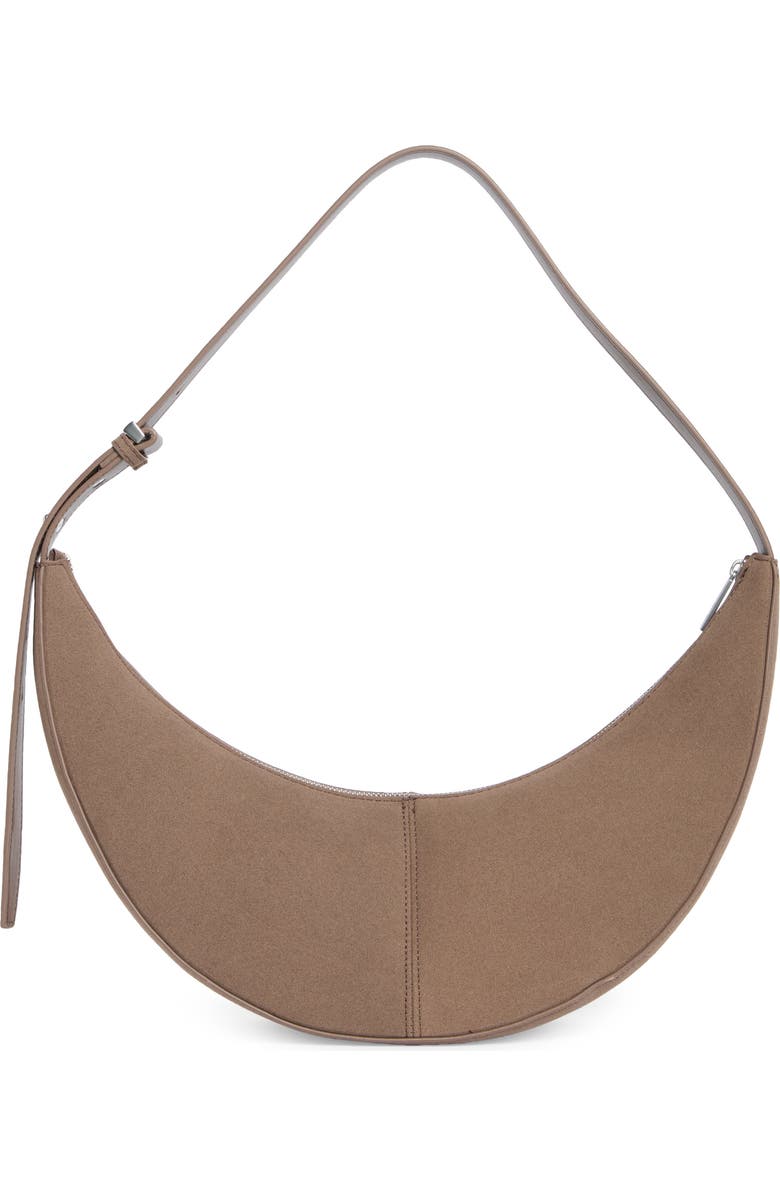 BCBG Skinny Crescent Shoulder Bag, Alternate, color, Taupe