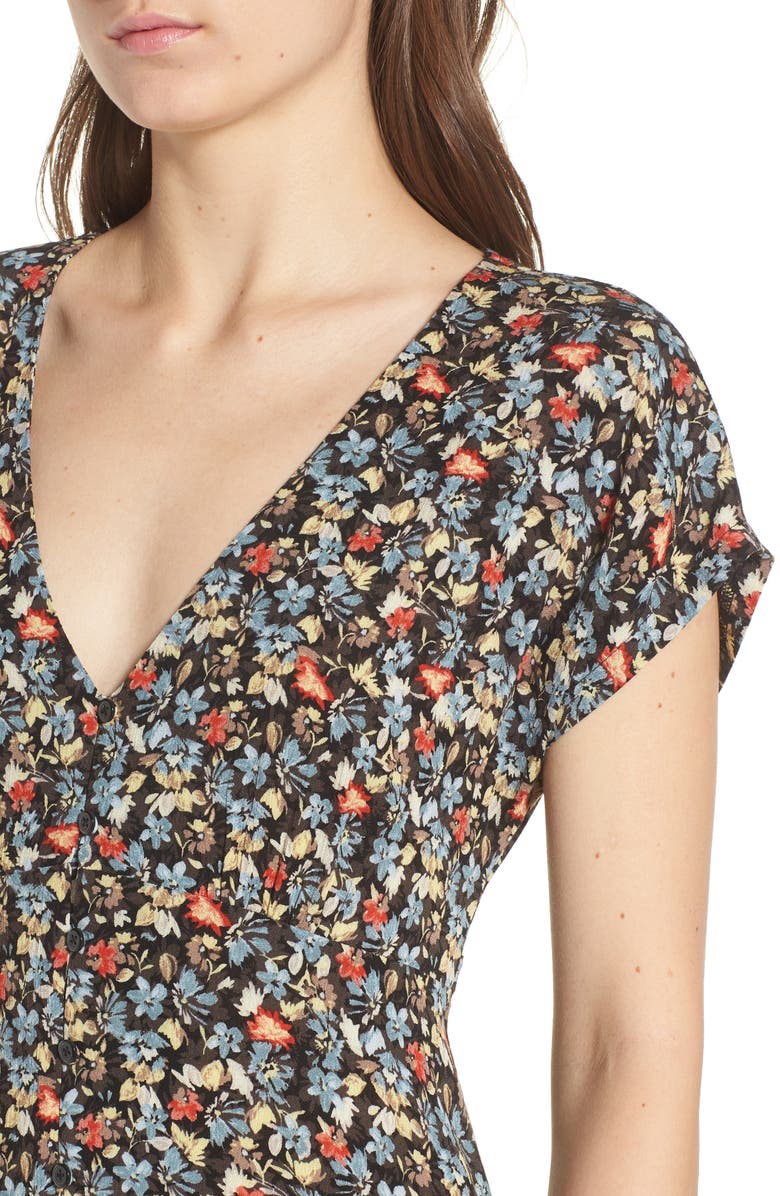 Ten Sixty Sherman Floral Print Button Front Dress, Alternate, color, 