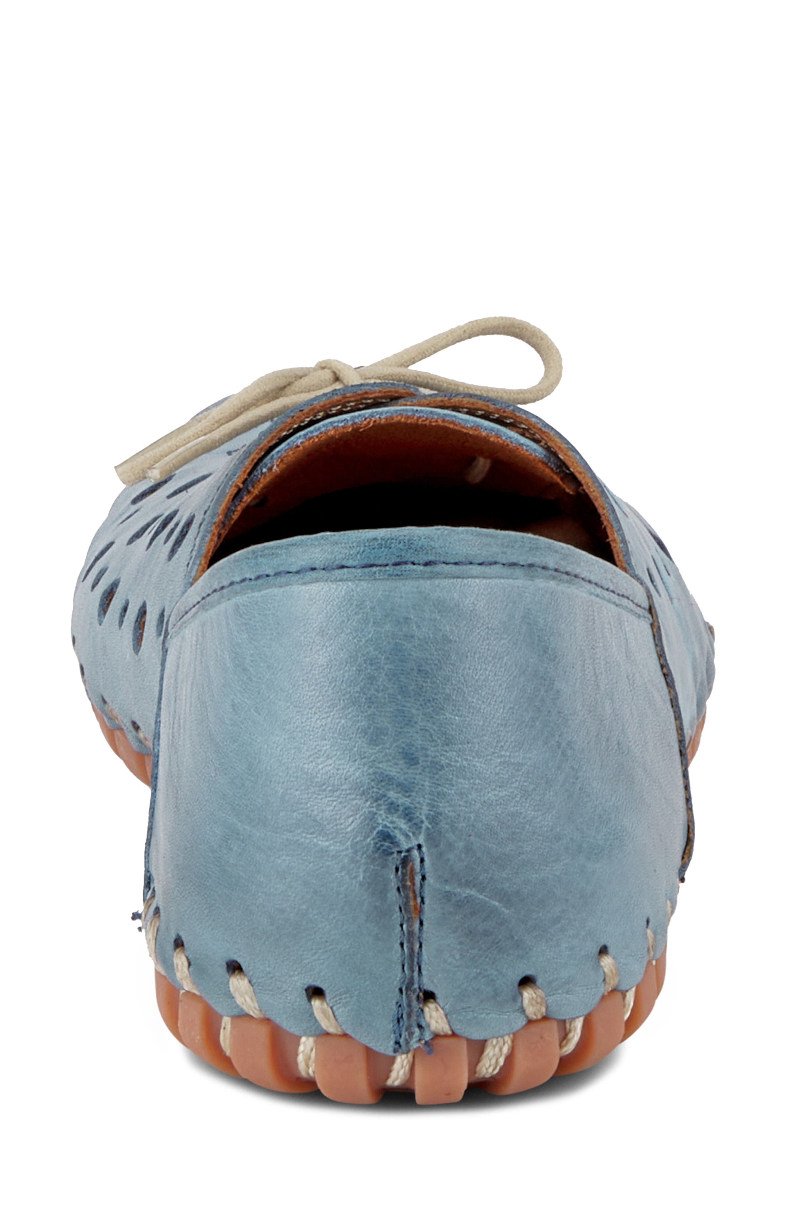 Spring Step Moonwalk Perforated Leather Shoe, Alternate, color, Blue