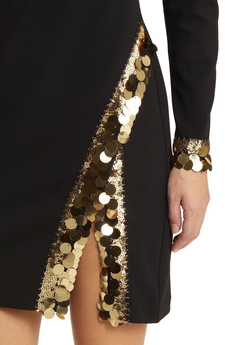 Vince Camuto Long Sleeve Sequin Jersey Minidress, Alternate, color, 