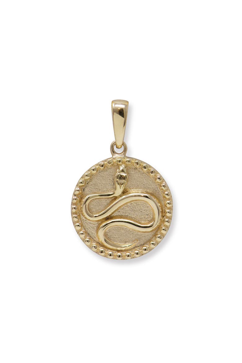 Dew Drop Year of the Snake Medallion, Main, color, YELLOW GOLD