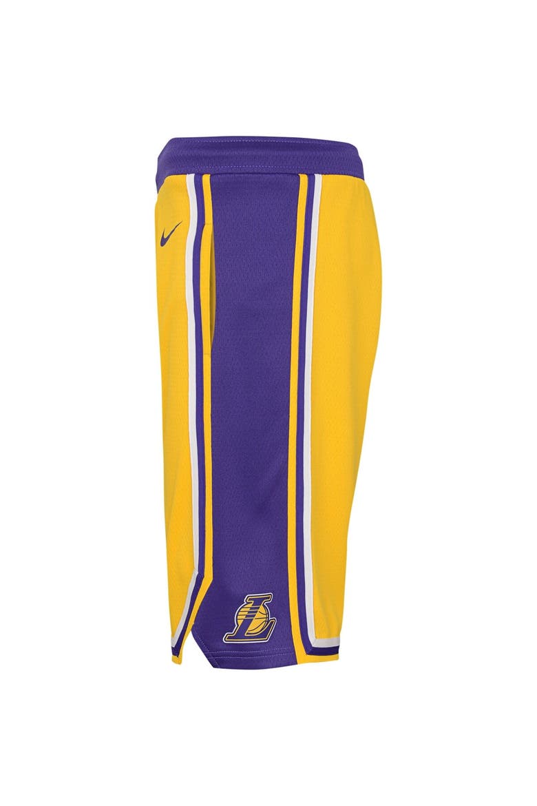 Youth Nike Gold Los Angeles Lakers Icon Edition Mesh Performance Swingman Shorts, Alternate, color, Gold