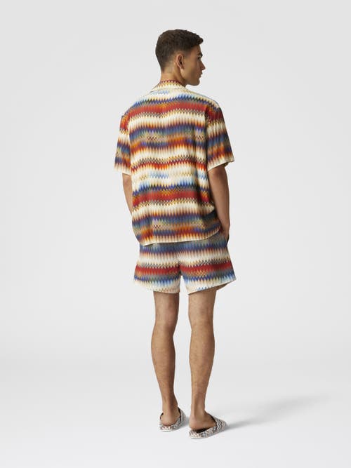 Missoni Men's Micro Zig Zag All Over Swim Shorts Red In Red