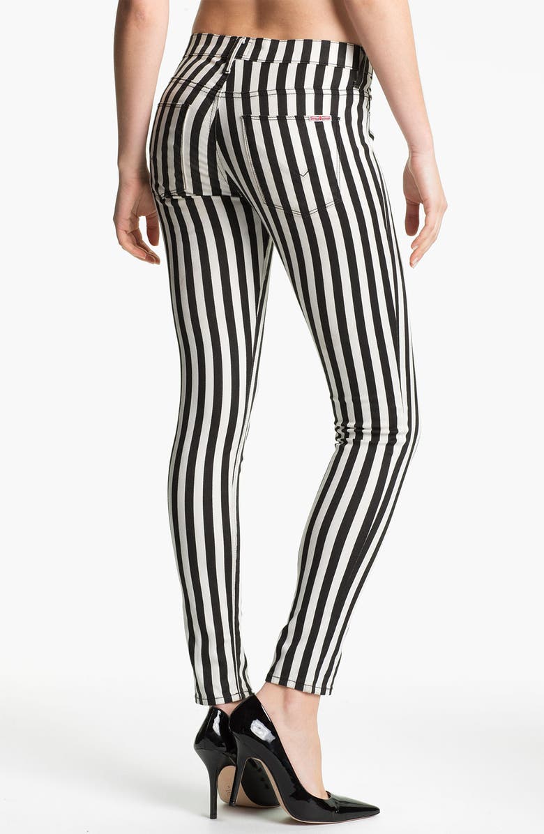 Hudson Jeans 'Krista' Stripe Super Skinny Jeans, Alternate, color,