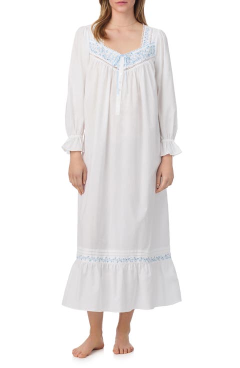 Long Sleeve Cotton Lawn Ballet Nightgown