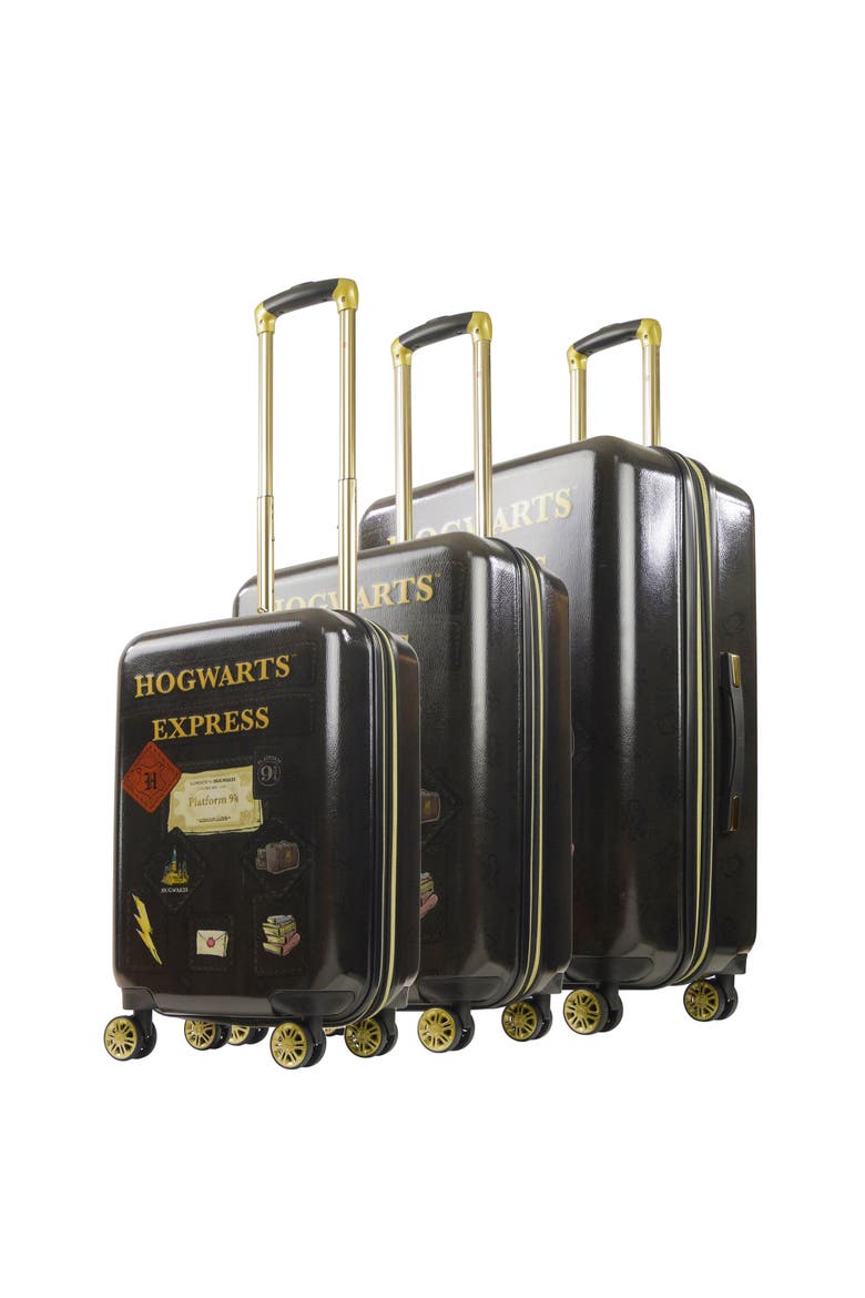 WB Harry Potter Hogwart Express Hardside Printed Abs 3PC Luggage Set, Main, color, Black