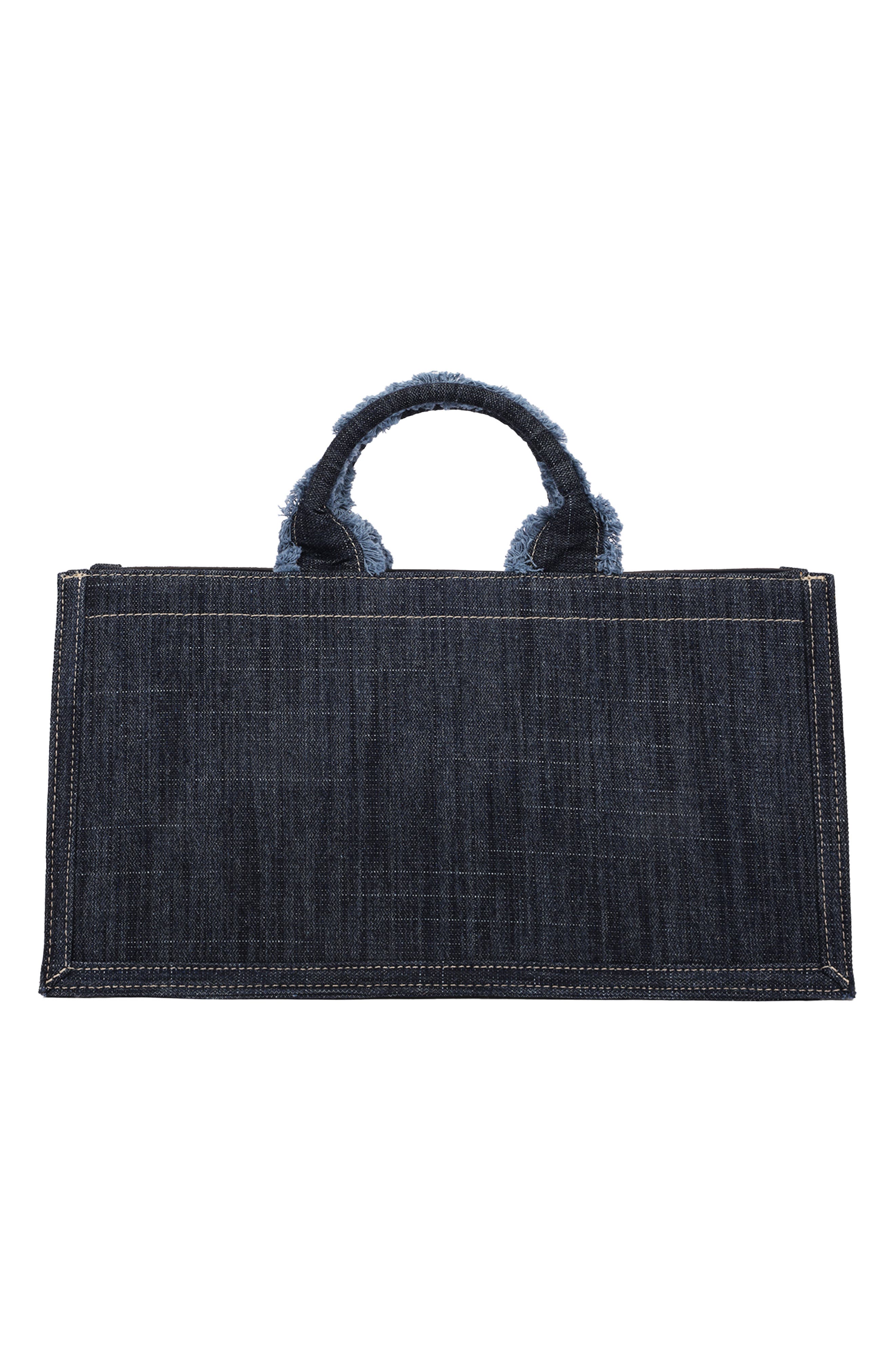 Bling Buddha East/West Denim Tote, Alternate, color, DARK DENIM