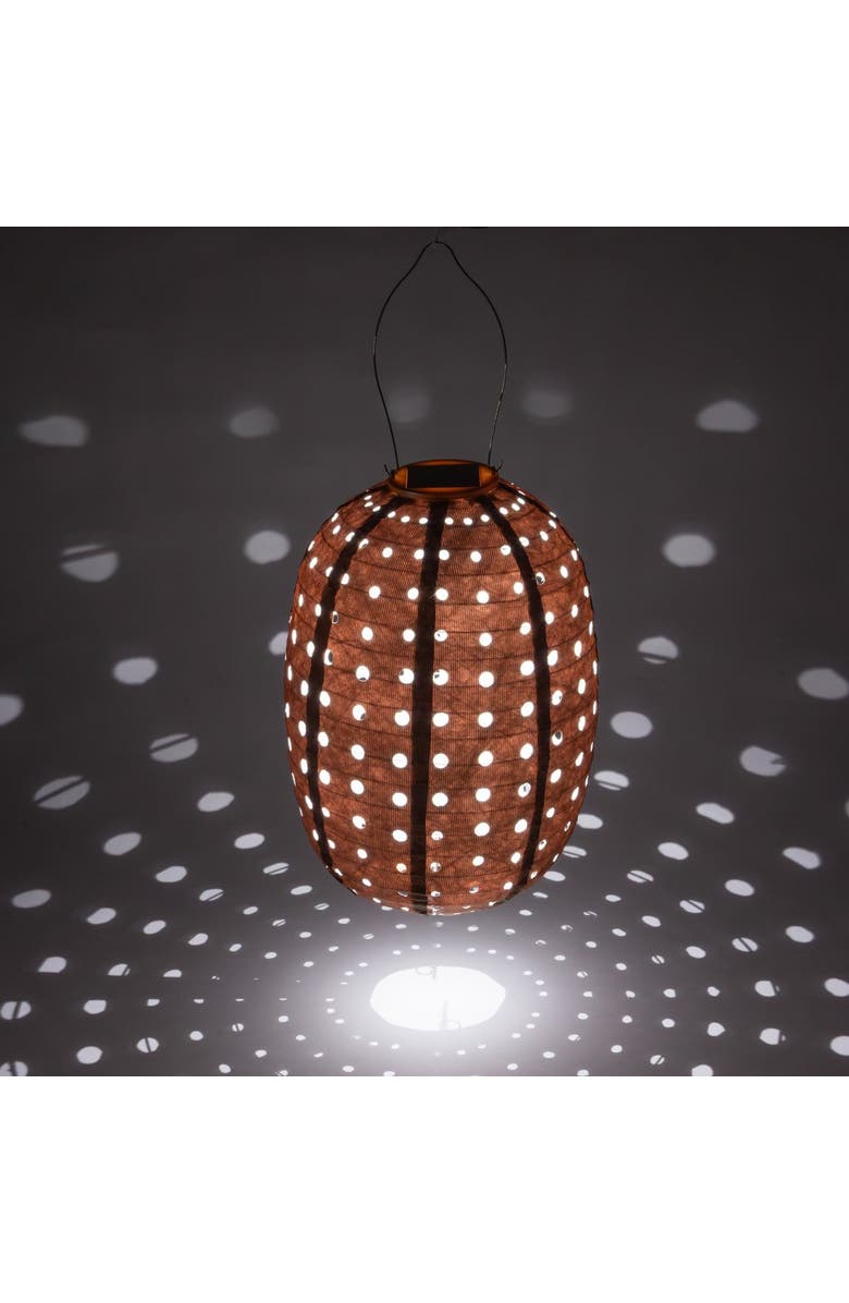 Allsop Home & Garden Soji Stella - Barrel Swiss Dot - Solar Lantern, Alternate, color, Copper