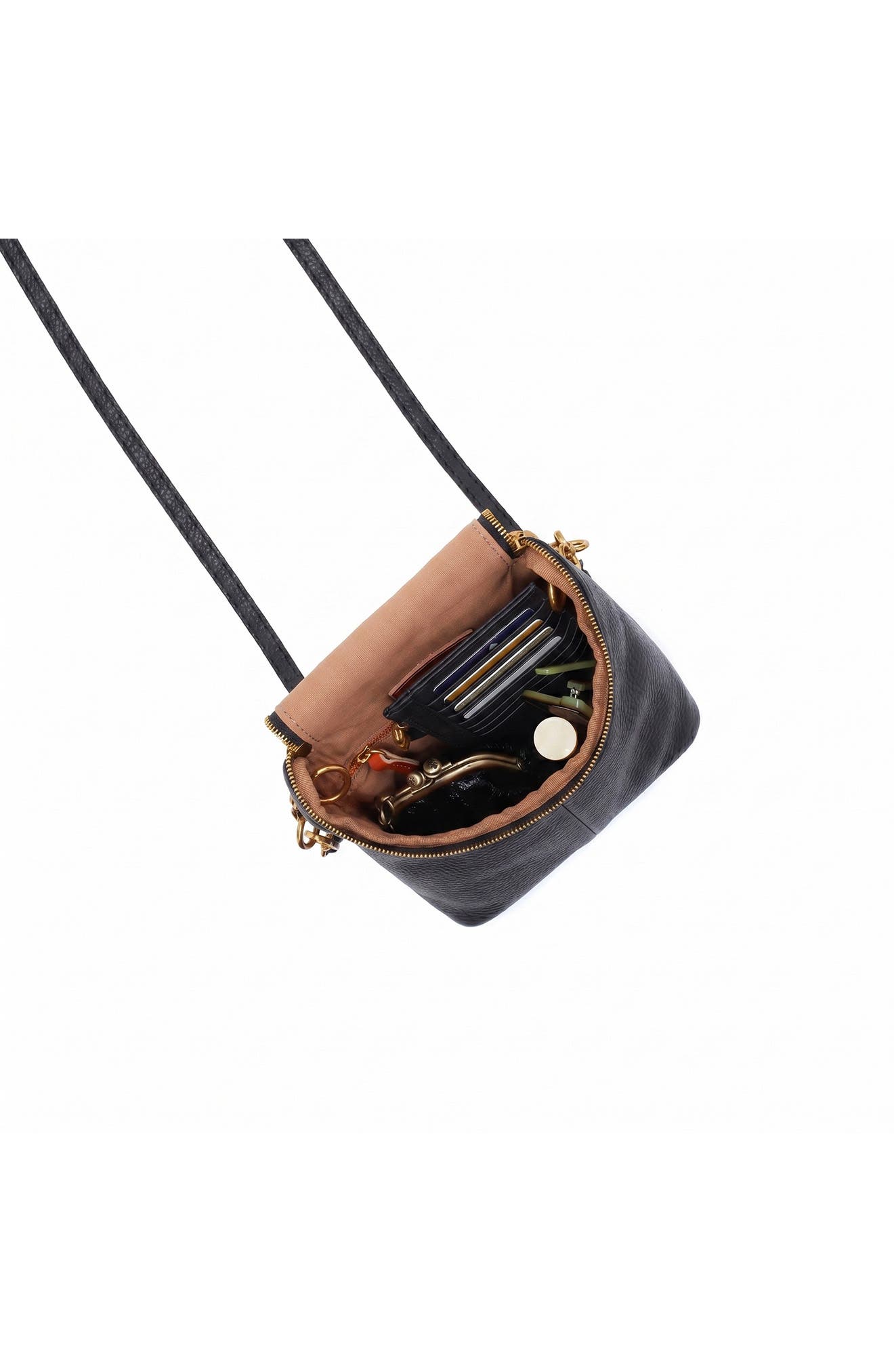 Fern Duo Leather Crossbody Bag, Alternate, color, BLACK