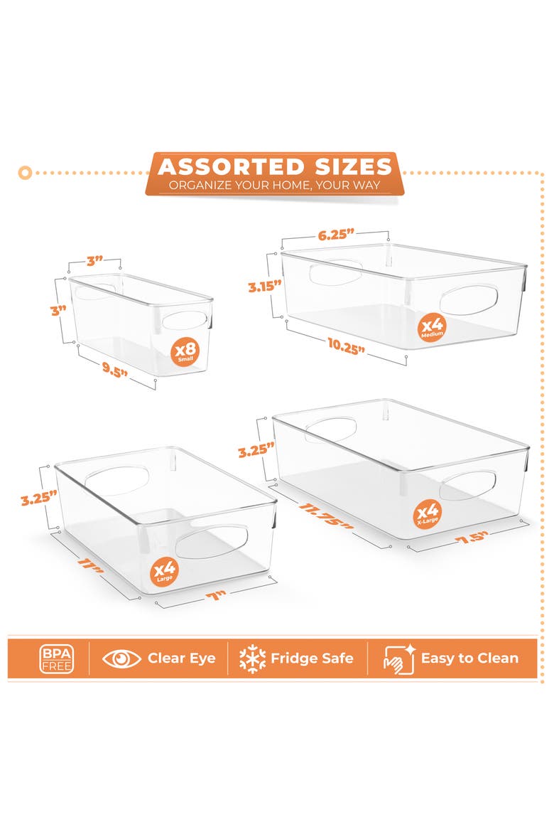 2-Pack Large Toy Organizer Clear Plastic Storage Bins, Alternate, color, CLEAR