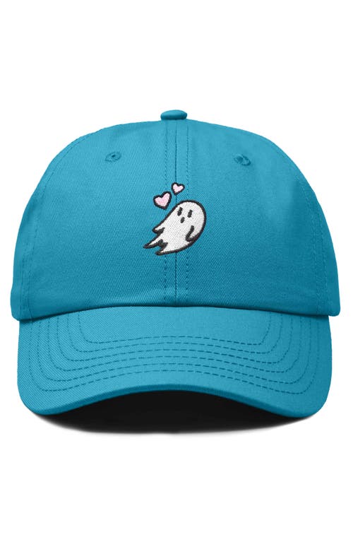 Dalix Heartly Ghost Embroidered Cap In Teal
