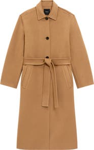 Theory Tie Waist Wool & Cashmere Coat