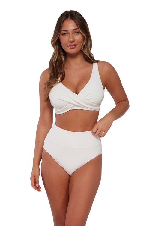 Pacifica By Sunsets Hannah High Waist Bikini Swim Bottoms In White