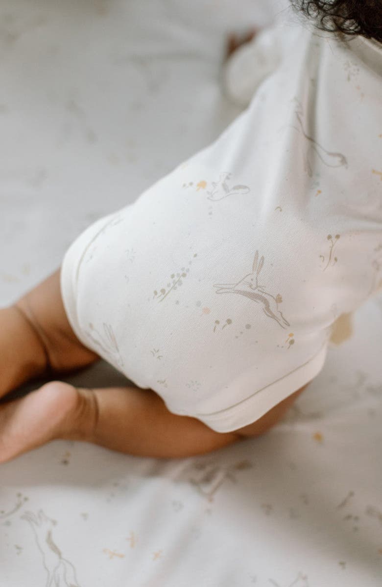 Pehr Long Sleeve Organic Cotton Wrap Bodysuit, Alternate, color, Field Of Dreams