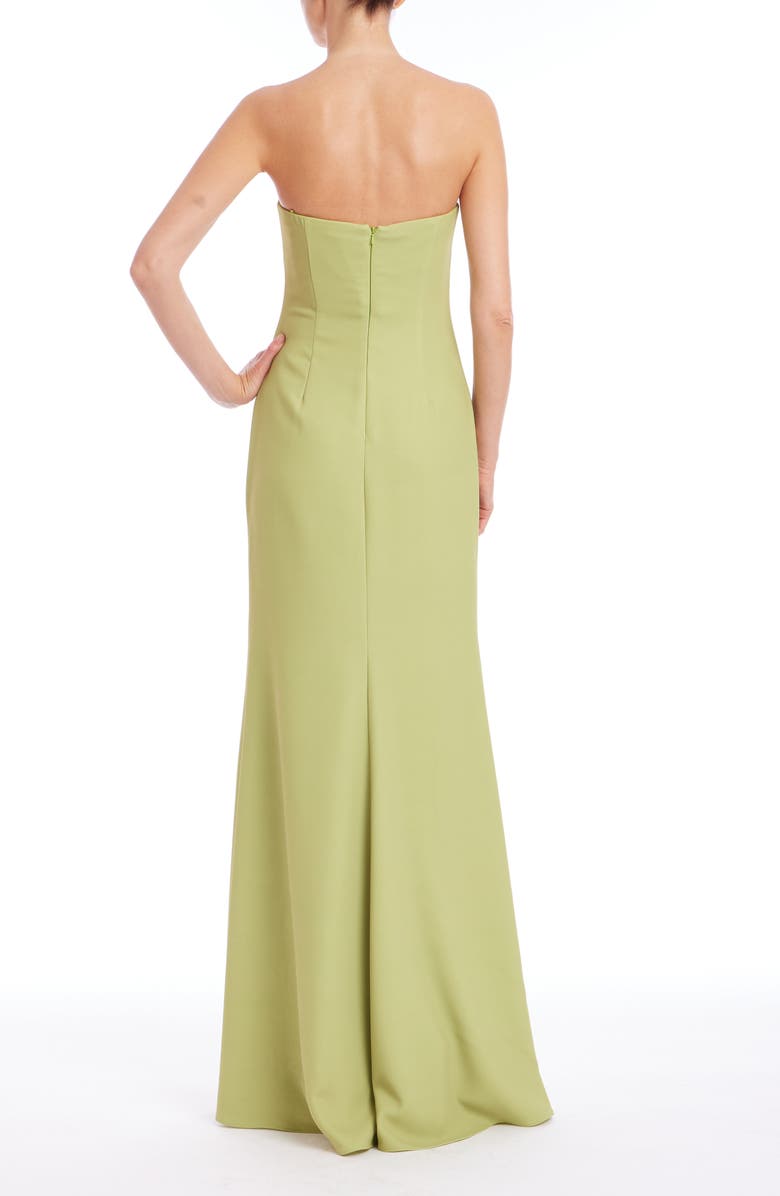 Badgley Mischka Collection Placed Floral Strapless Sheath Gown, Alternate, color, 