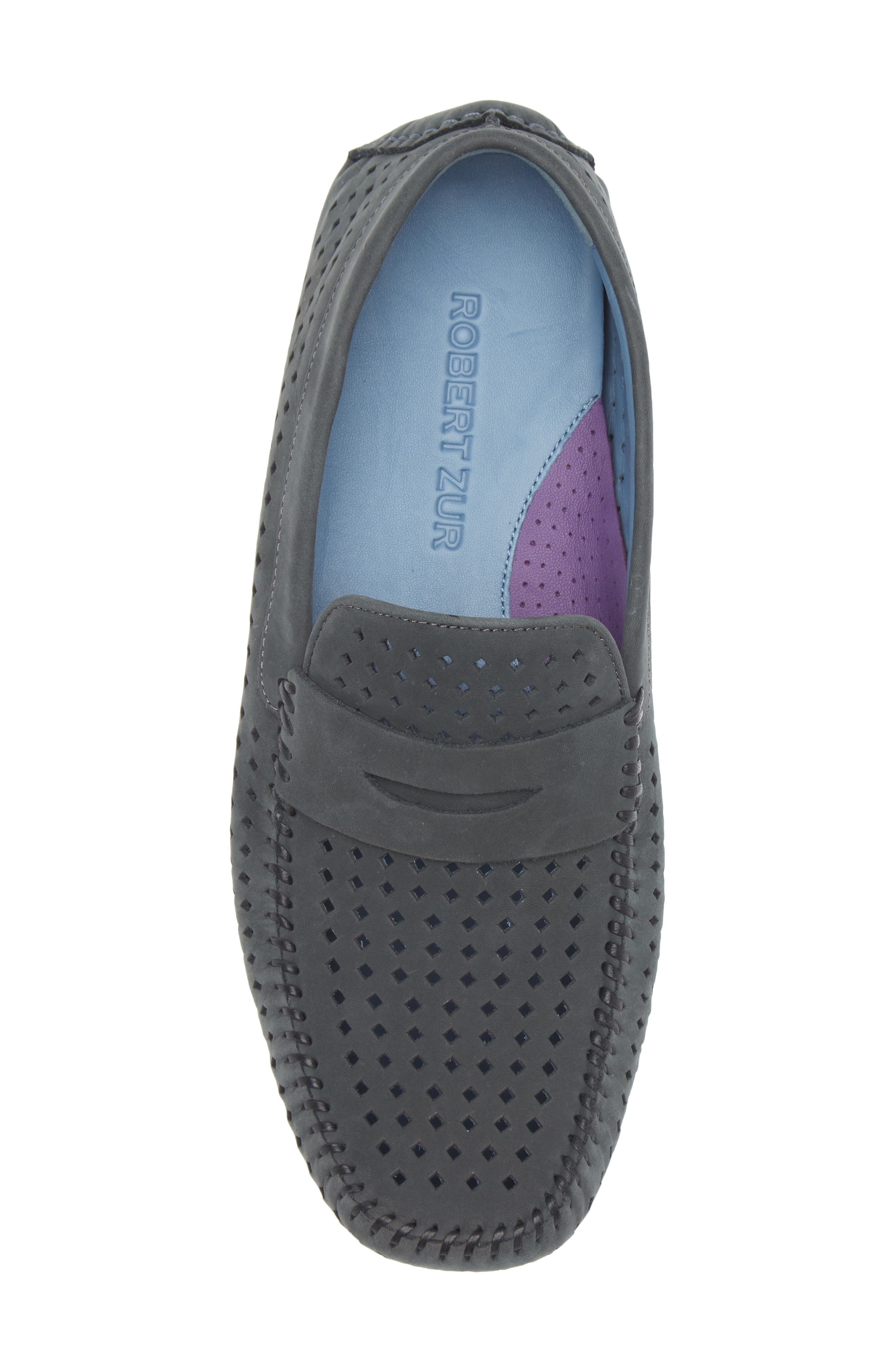 Robert Zur Flyer Perforated Driving Shoe, Alternate, color, Slate