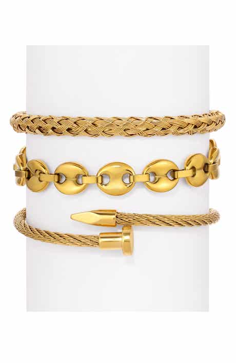 EYE CANDY LOS ANGELES Men's Set of 3 Raphael Titanium Bracelets