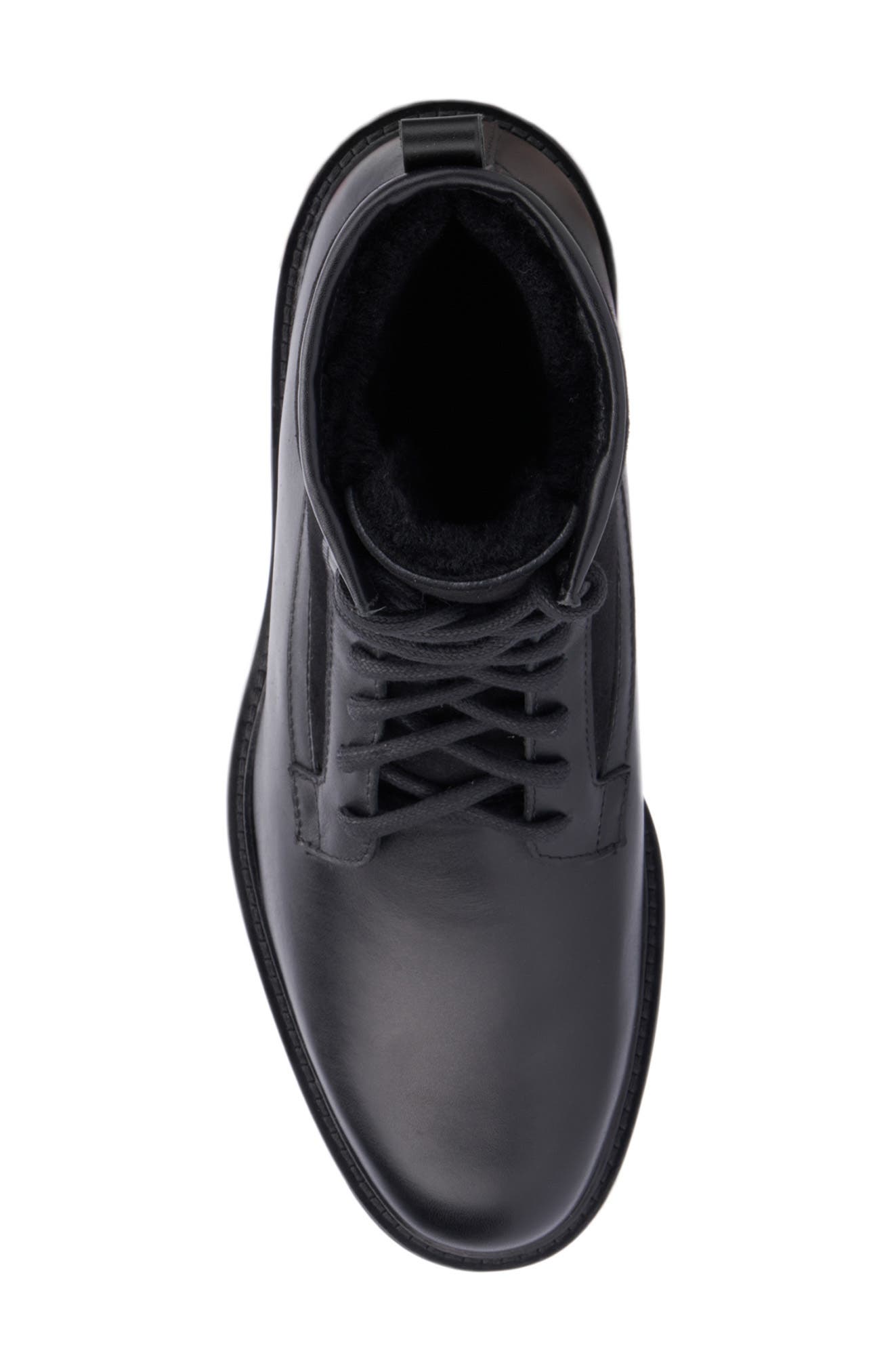 Aquatalia Gitano Genuine Shearling Lined Water Repellent Boot, Alternate, color, Black