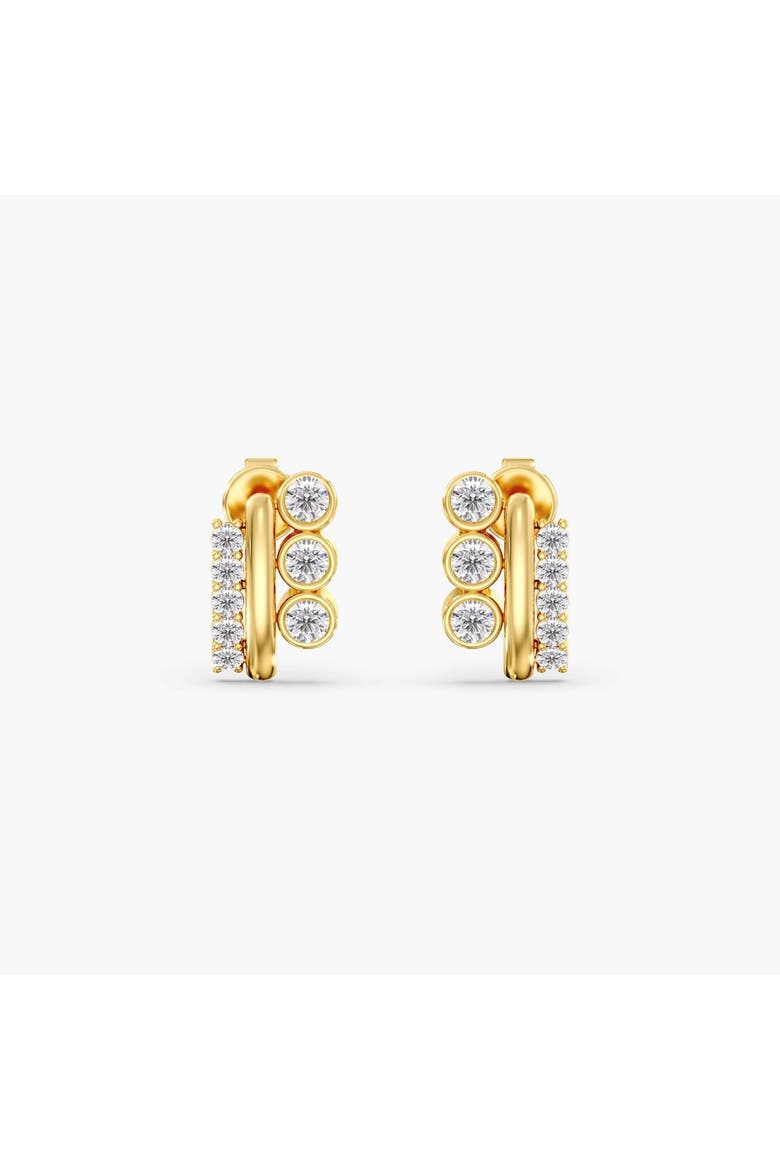 Small Stacked Trio Lab Diamond Studs in 14K Gold, Main, color, Yellow Gold
