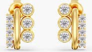 Everlee Small Stacked Trio Lab Diamond Studs in 14K Gold