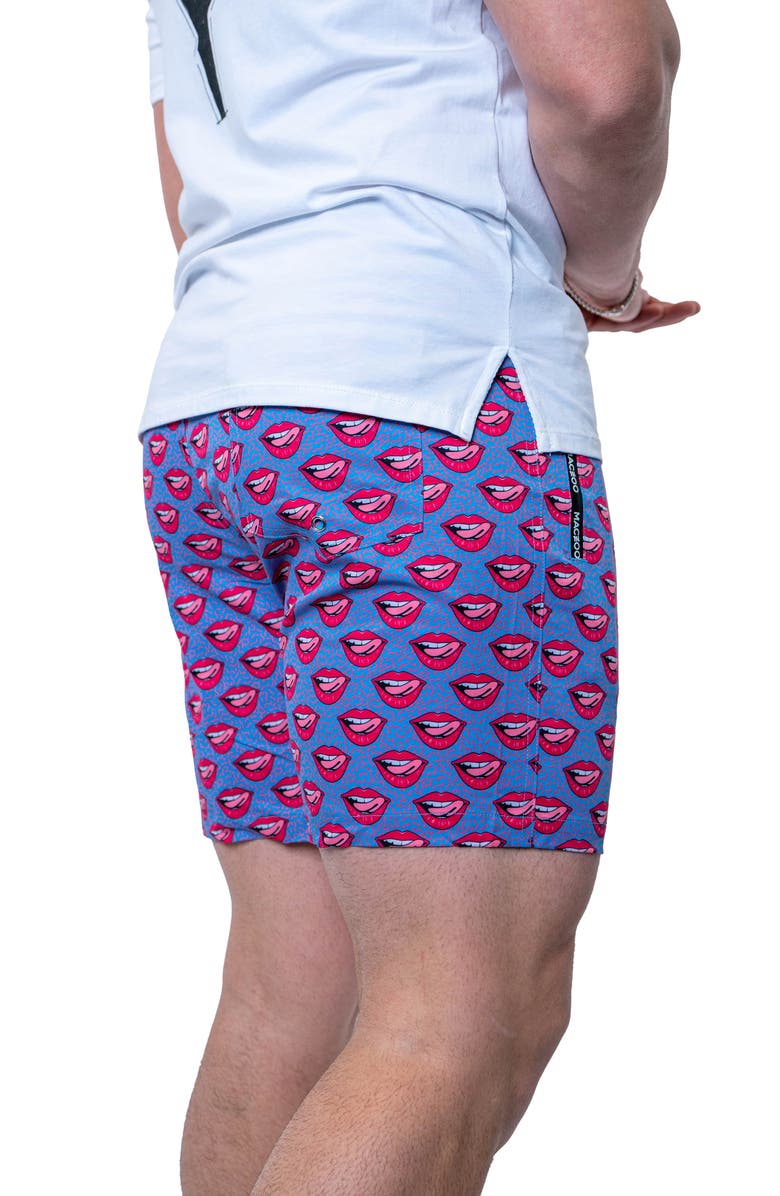 Maceoo Swim Lion Redlips Swim Trunks, Alternate, color, Blue