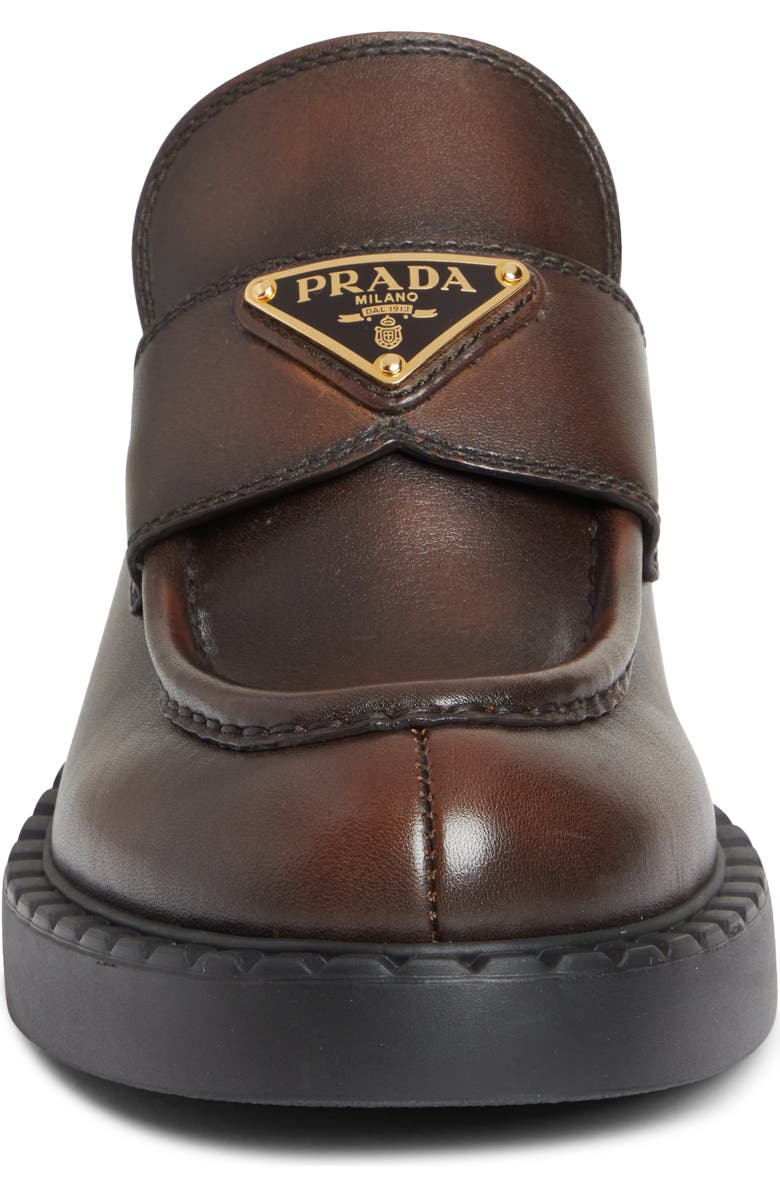 Prada Chocolate Logo Loafer, Alternate, color, Moro