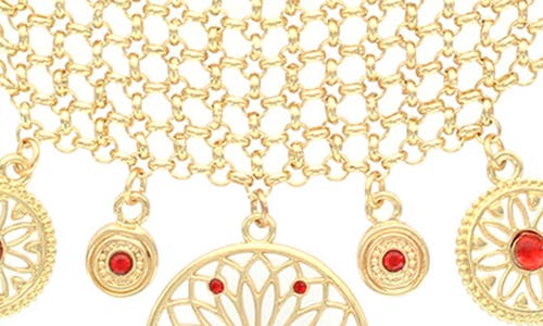 Olivia Welles Charming Chain Necklace In Gold/red
