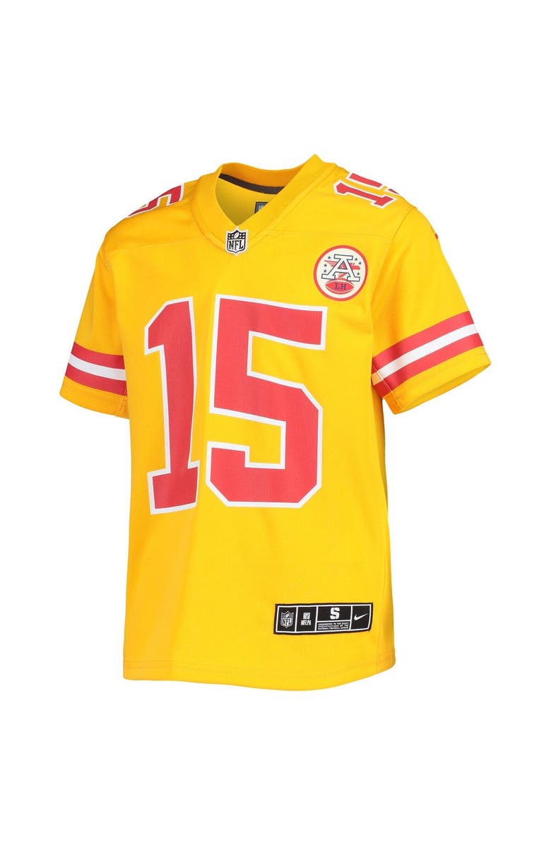 Nike Youth Nike Patrick Mahomes Gold Kansas City Chiefs Inverted Team Game Jersey, Alternate, color,