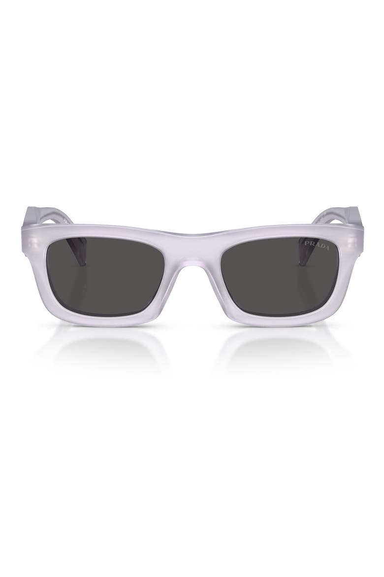 53mm Pillow Sunglasses, Main, color, FROSTED ICE / DARK GREY