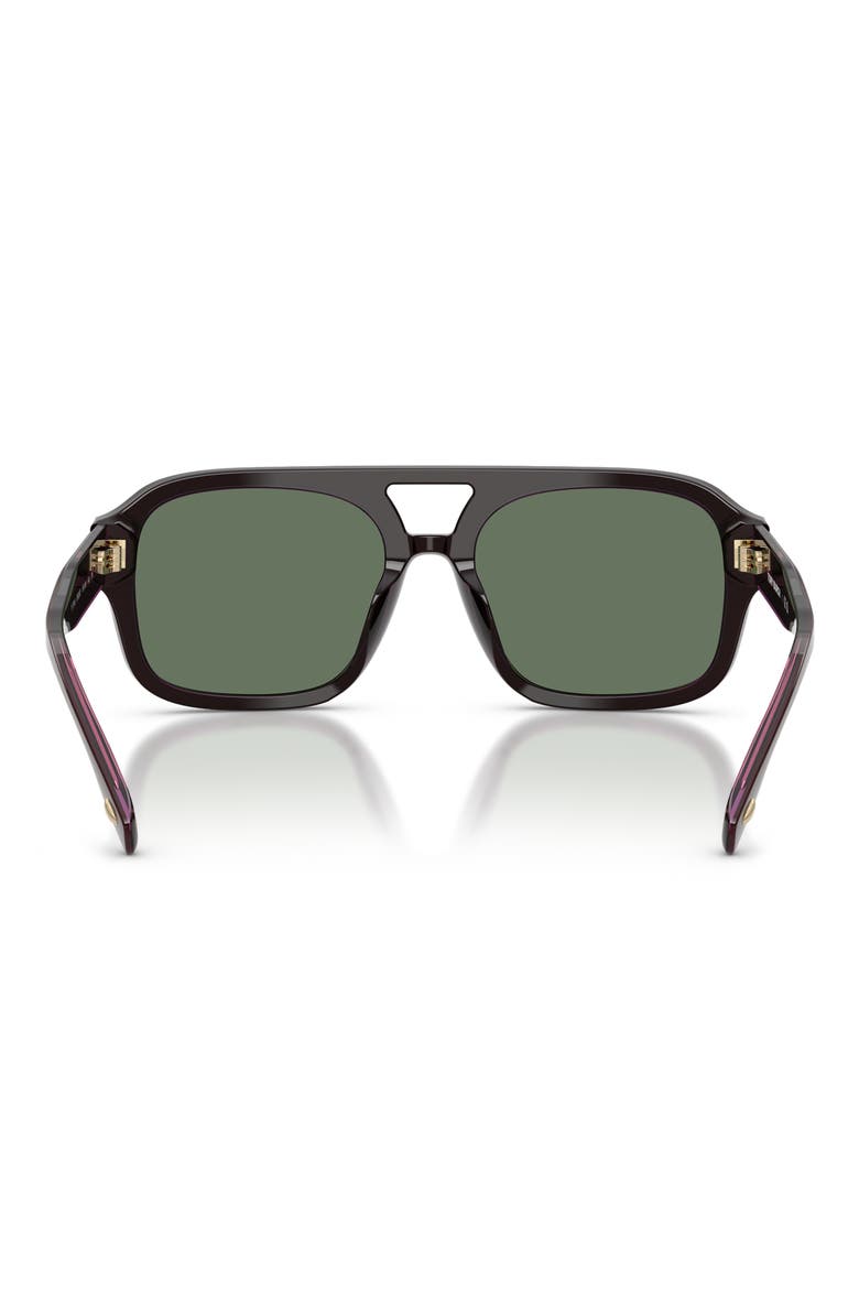 53mm Gradient Pilot Sunglasses, Alternate, color, PURPLE CRYSTAL / DARK GREEN