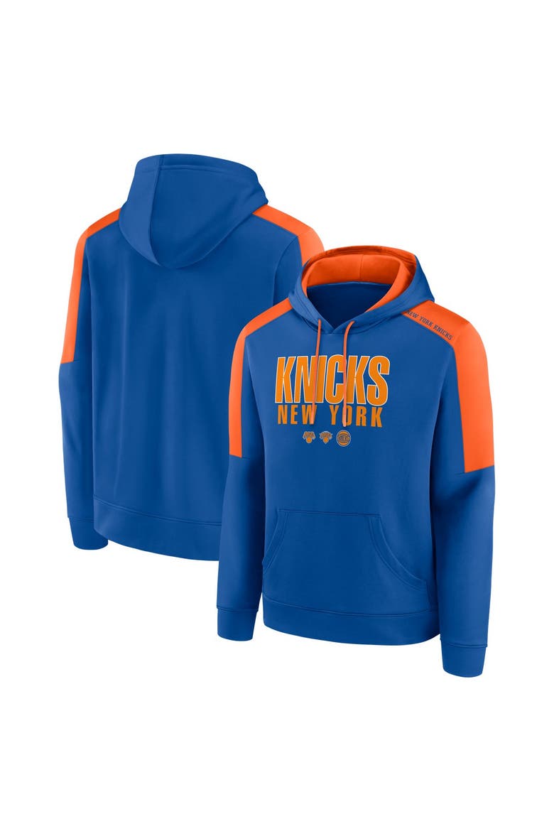 Men's Fanatics  Blue New York Knicks Three Logo Hoodie, Main, color, Blue