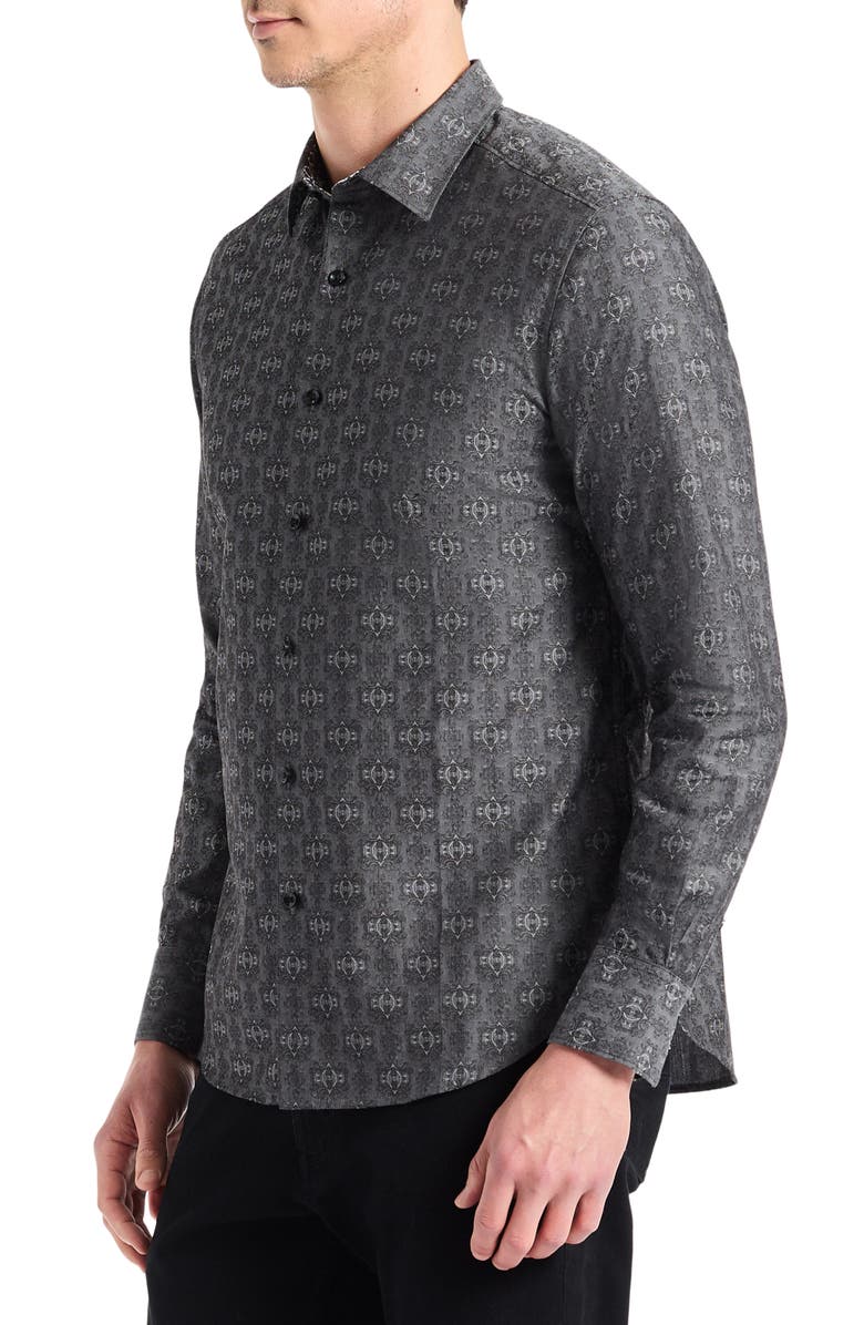 Robert Graham Stellman Button-Up Shirt, Alternate, color, Charcoal