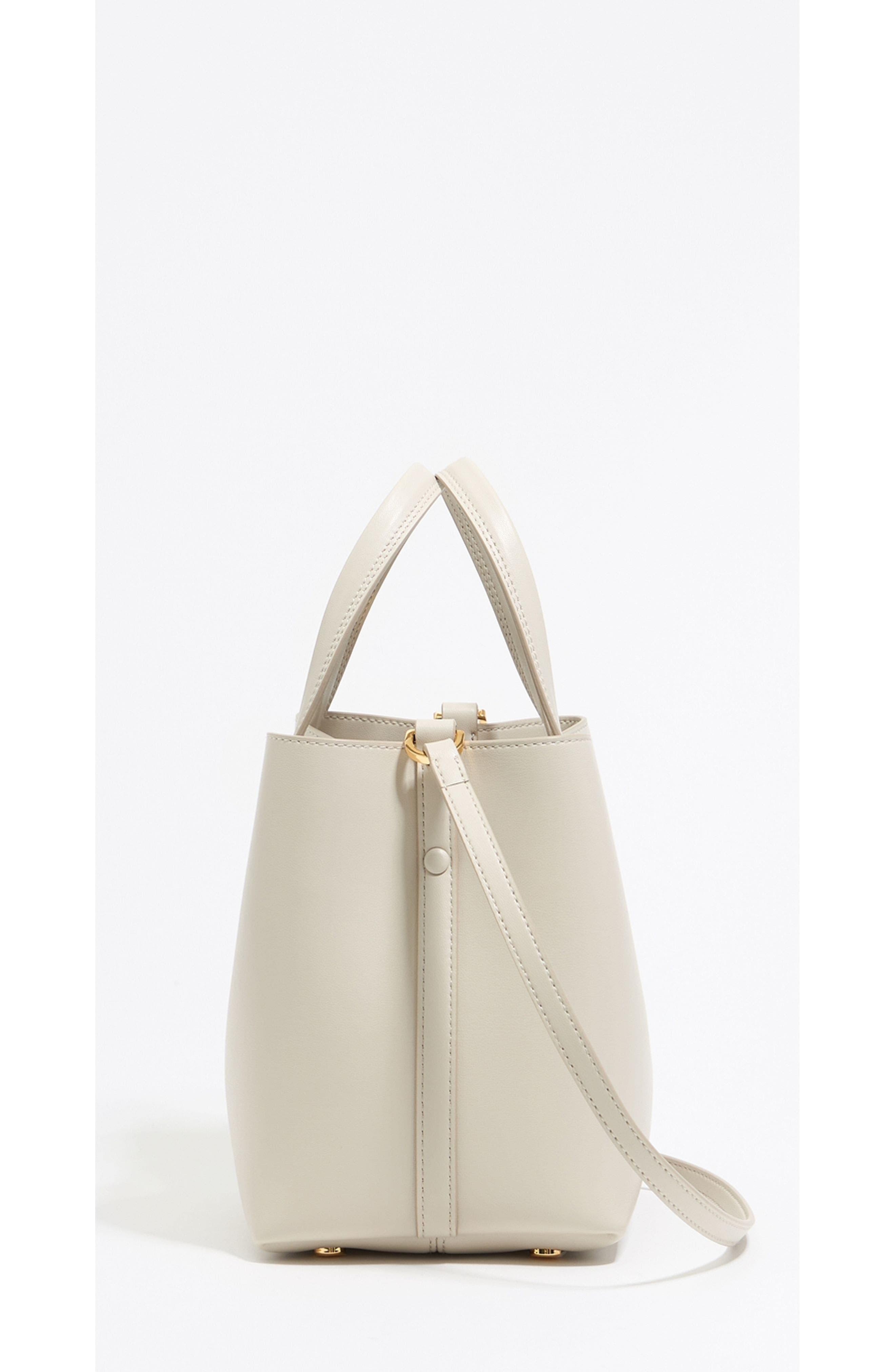 Bimba y Lola Small Stone Leather Chihuahua Bag, Alternate, color, Stone