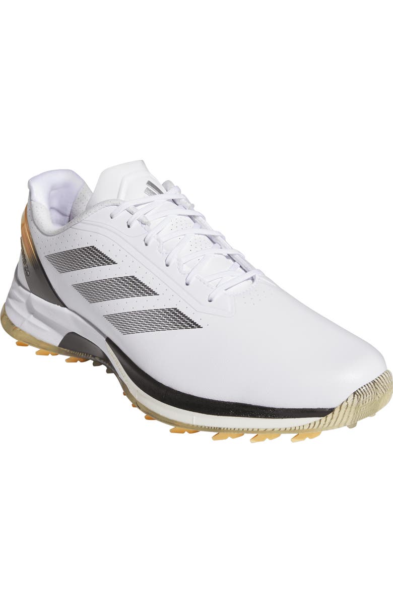 adidas Adizero ZG Waterproof Spikeless Golf Shoe, Main, color, White/ Black/ Yellow