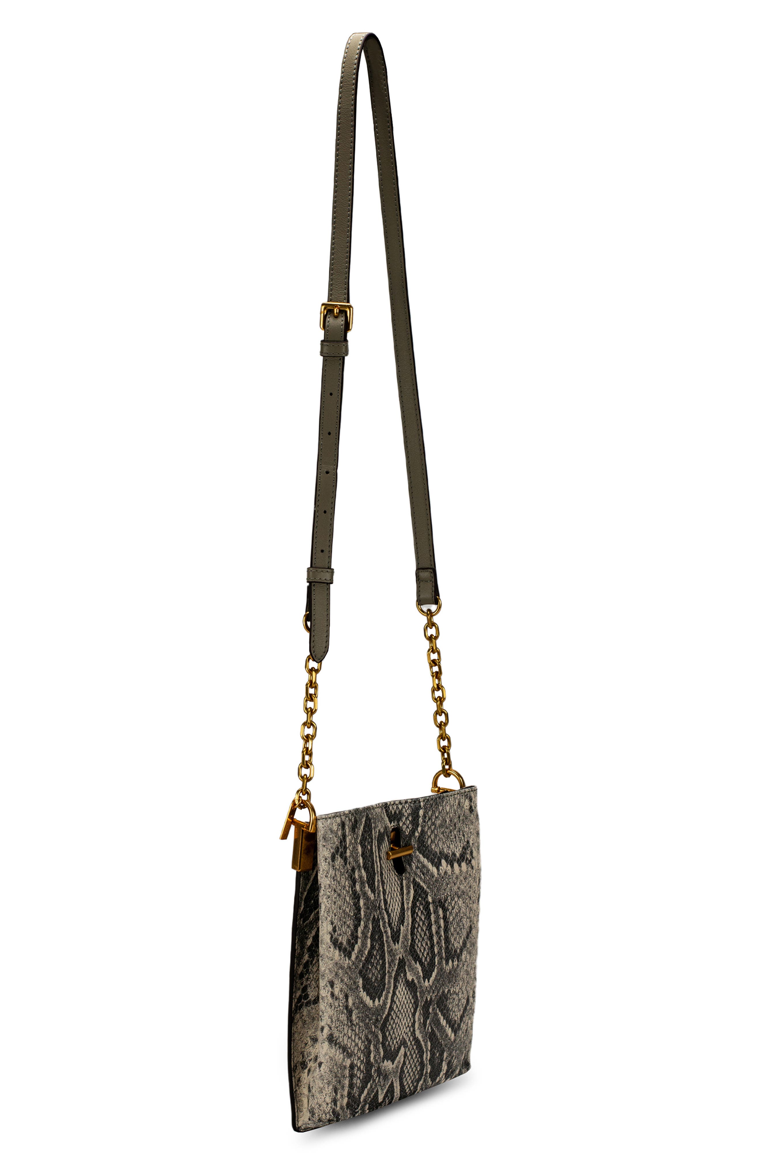 Thacker Pippa Snake Embossed Leather Crossbody Bag, Alternate, color, 