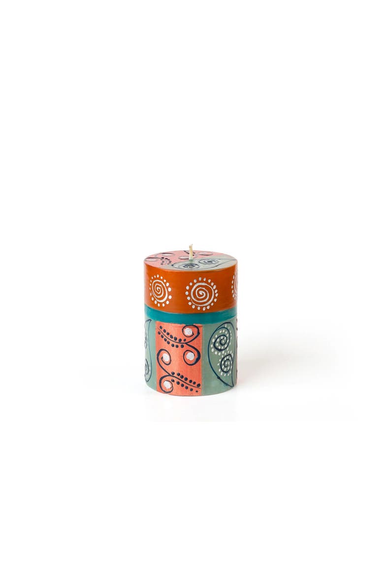 Thumbprint Artifacts Sari Painted Candle, Alternate, color, Pillar 3X8"