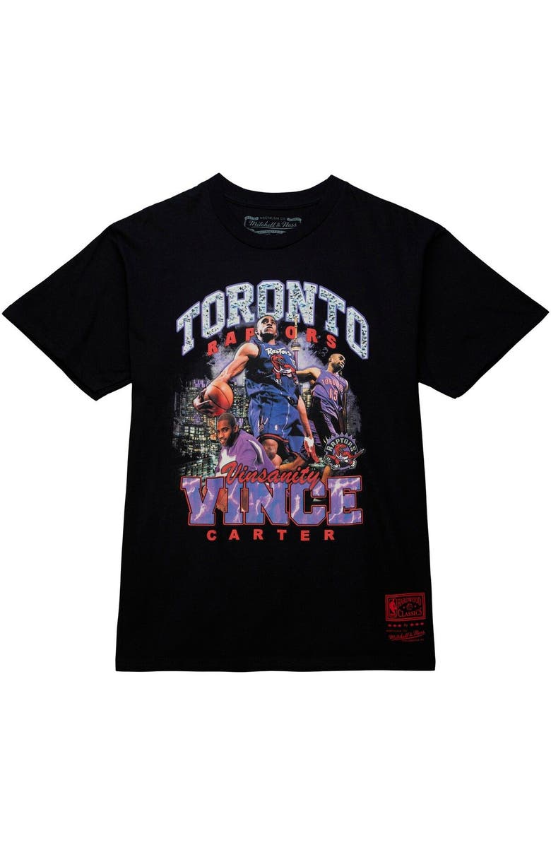 Mitchell & Ness Men's Mitchell & Ness Vince Carter Black Toronto Raptors Hardwood Classics Bling Concert Player T-Shirt, Alternate, color, Black