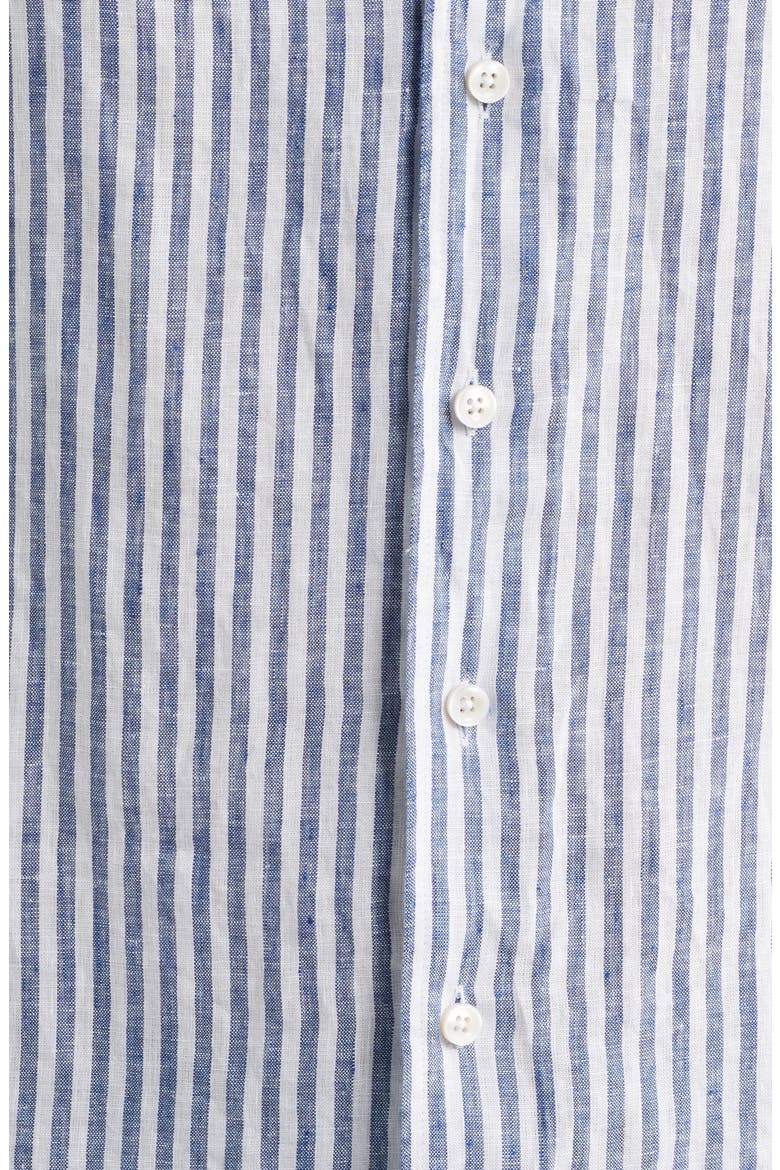 Seaside Linen Button-Up Shirt, Alternate, color, NAVY STRIPE