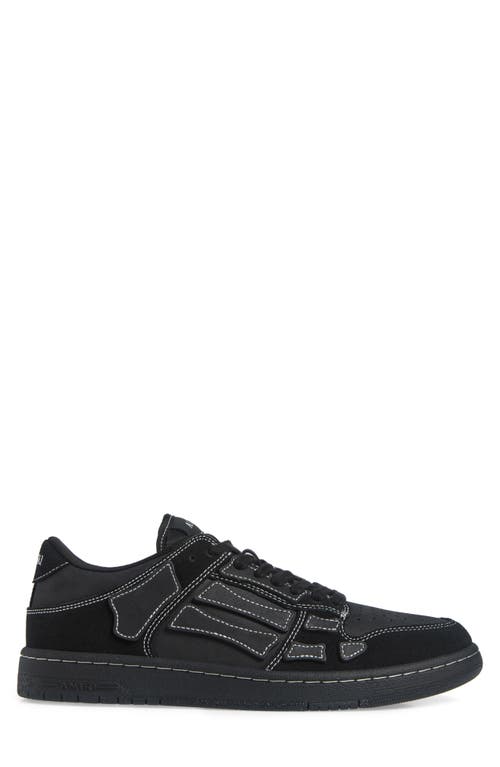 Amiri Sneaker Skel Top Low Black In Leather And Suede Men In Black