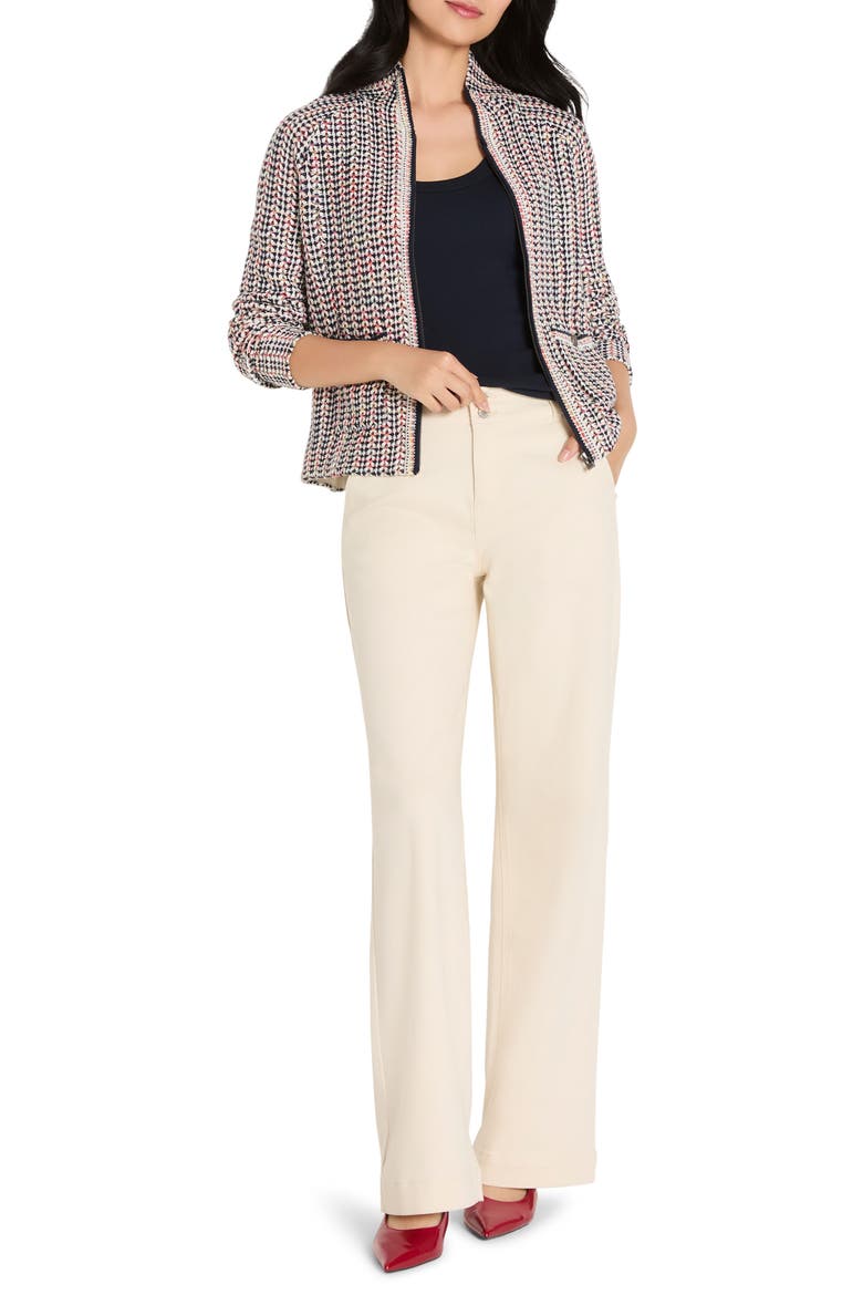 Tuck Stitch Colorwheel Knit Jacket, Alternate, color, RED MULTI