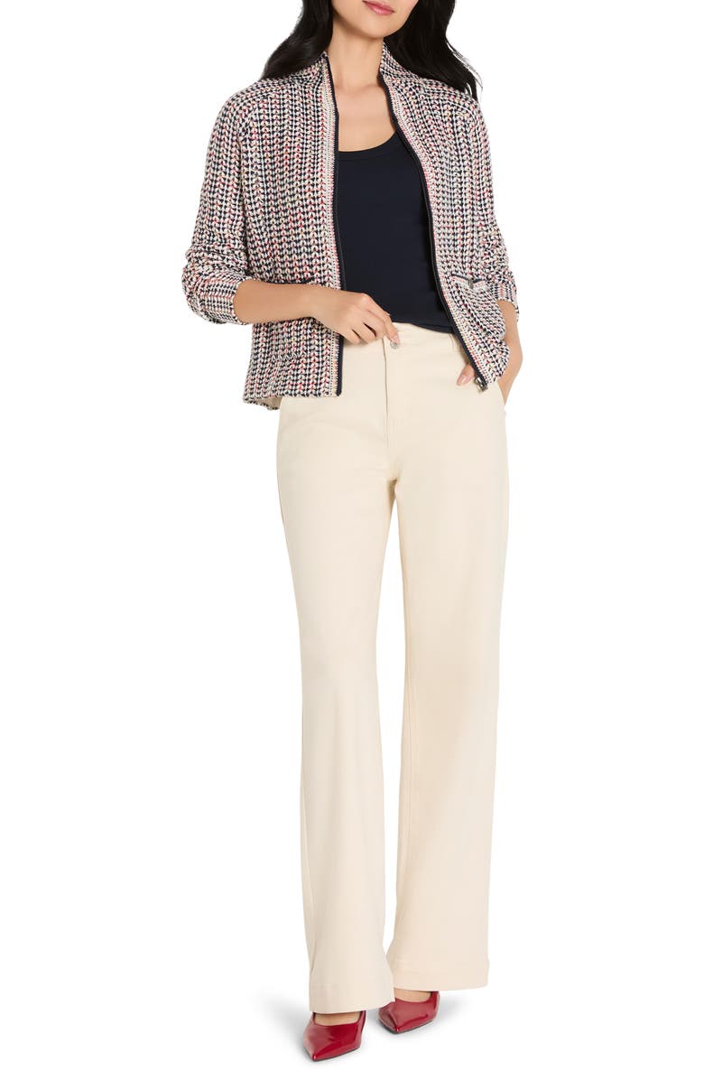 NIC+ZOE Tuck Stitch Colorwheel Knit Jacket, Alternate, color, Red Multi