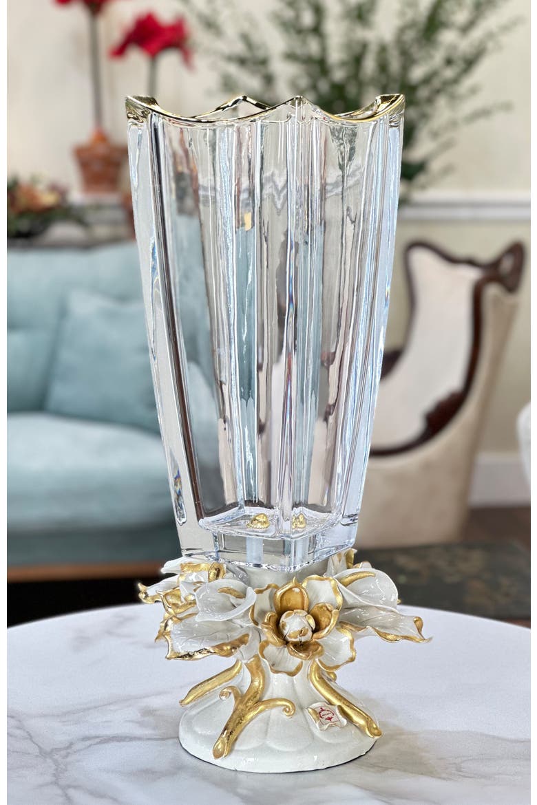 Scalloped Calla Lily Vase, Alternate, color, White