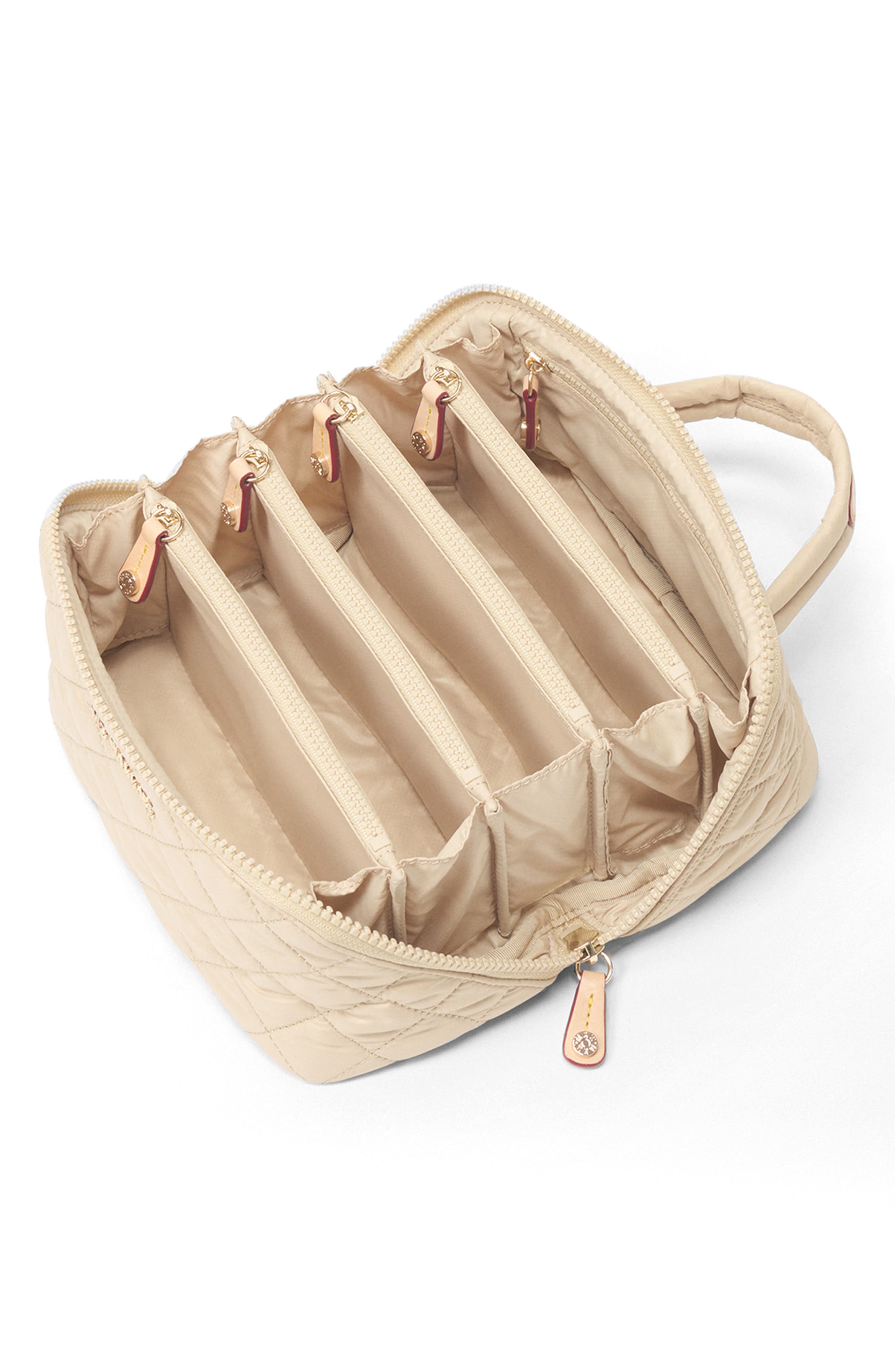 Accordion Cosmetics Case, Alternate, color, BUFF